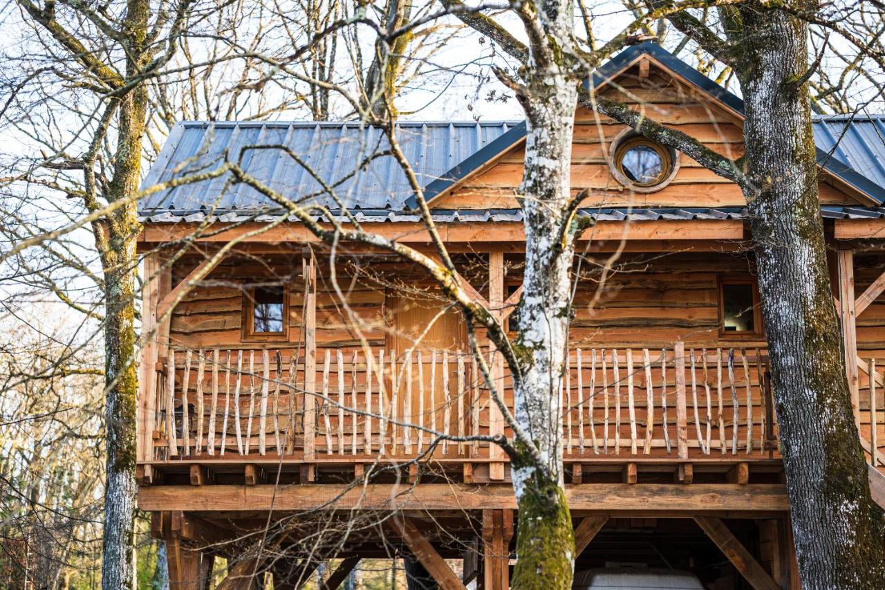 Charmante Cabane Dans Les Arbres Avec Jacuzzi Et Sauna Boismorand Экстерьер фото