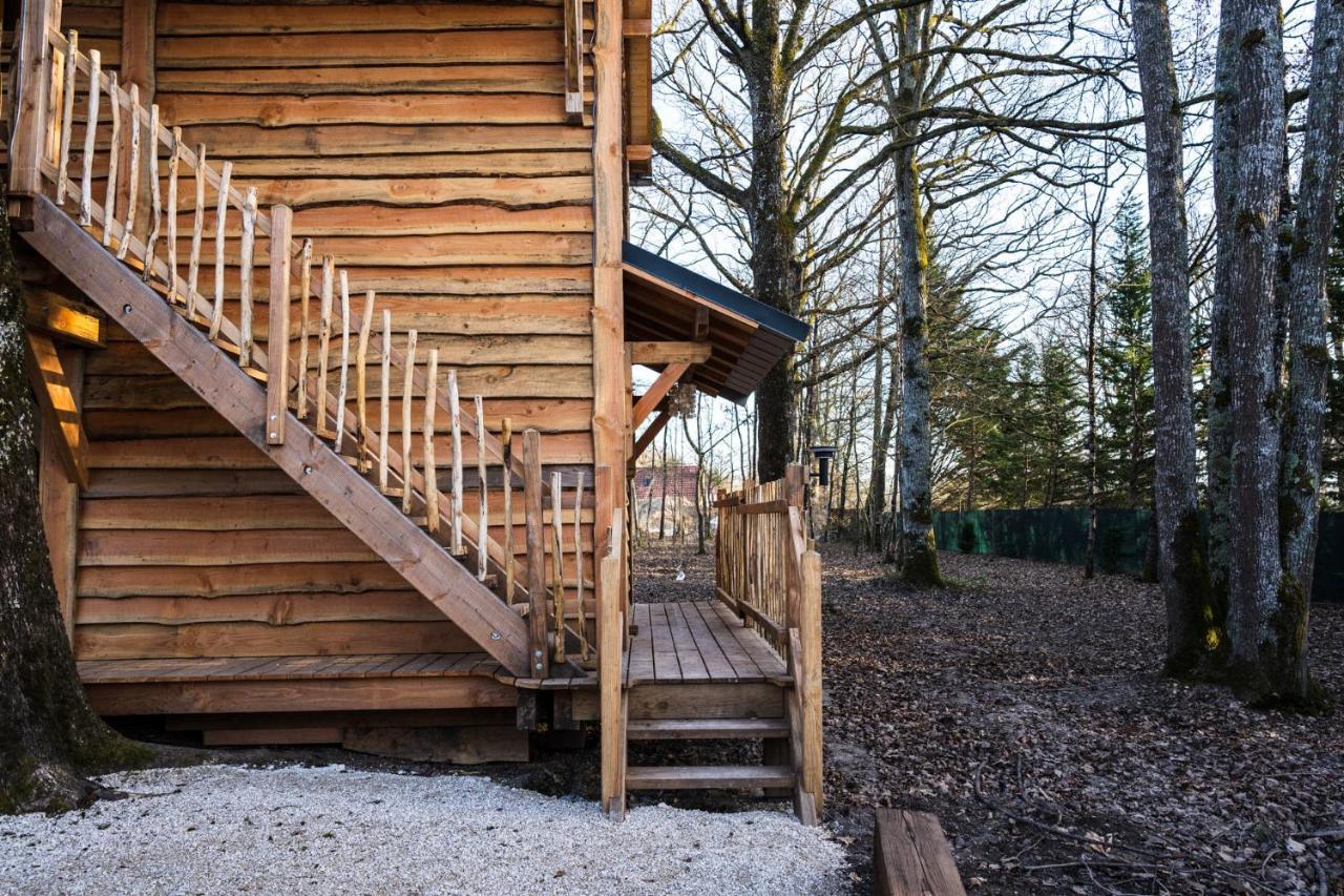 Charmante Cabane Dans Les Arbres Avec Jacuzzi Et Sauna Boismorand Экстерьер фото